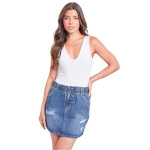 YMI Classic Blue Mini Skirt Y2K size small